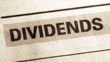 Dividends financial section of newspaper