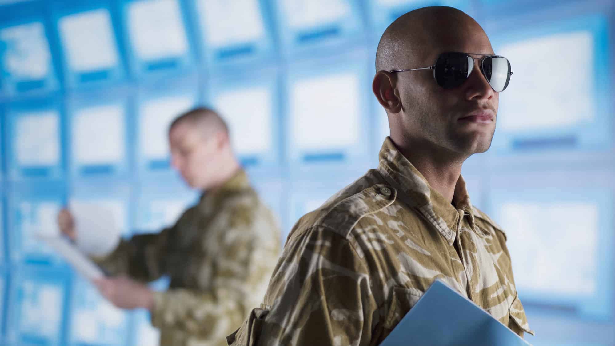 Two soldiers in camoflauge