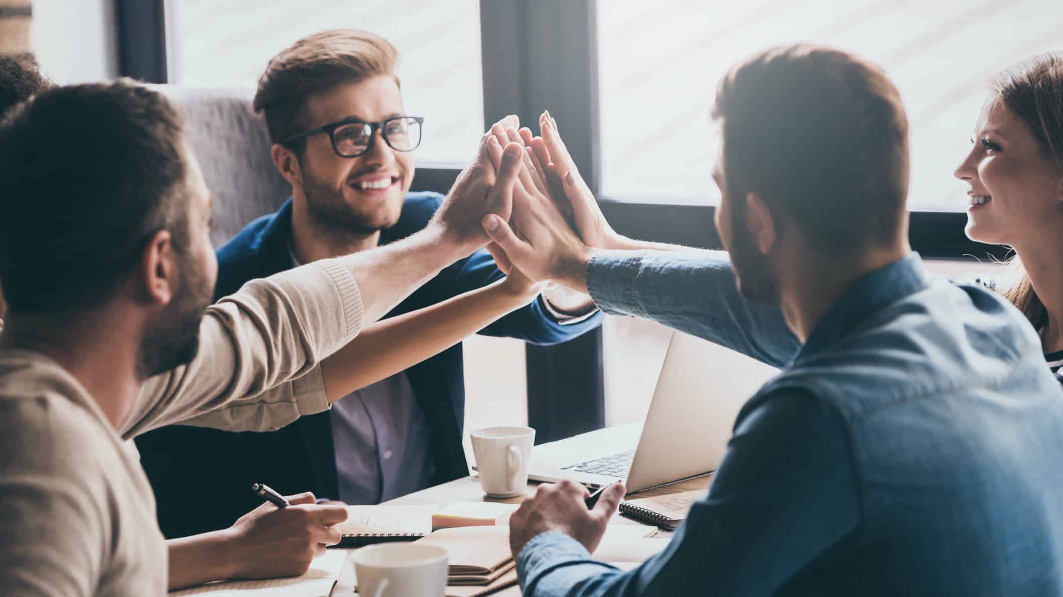 High Five, happy, business