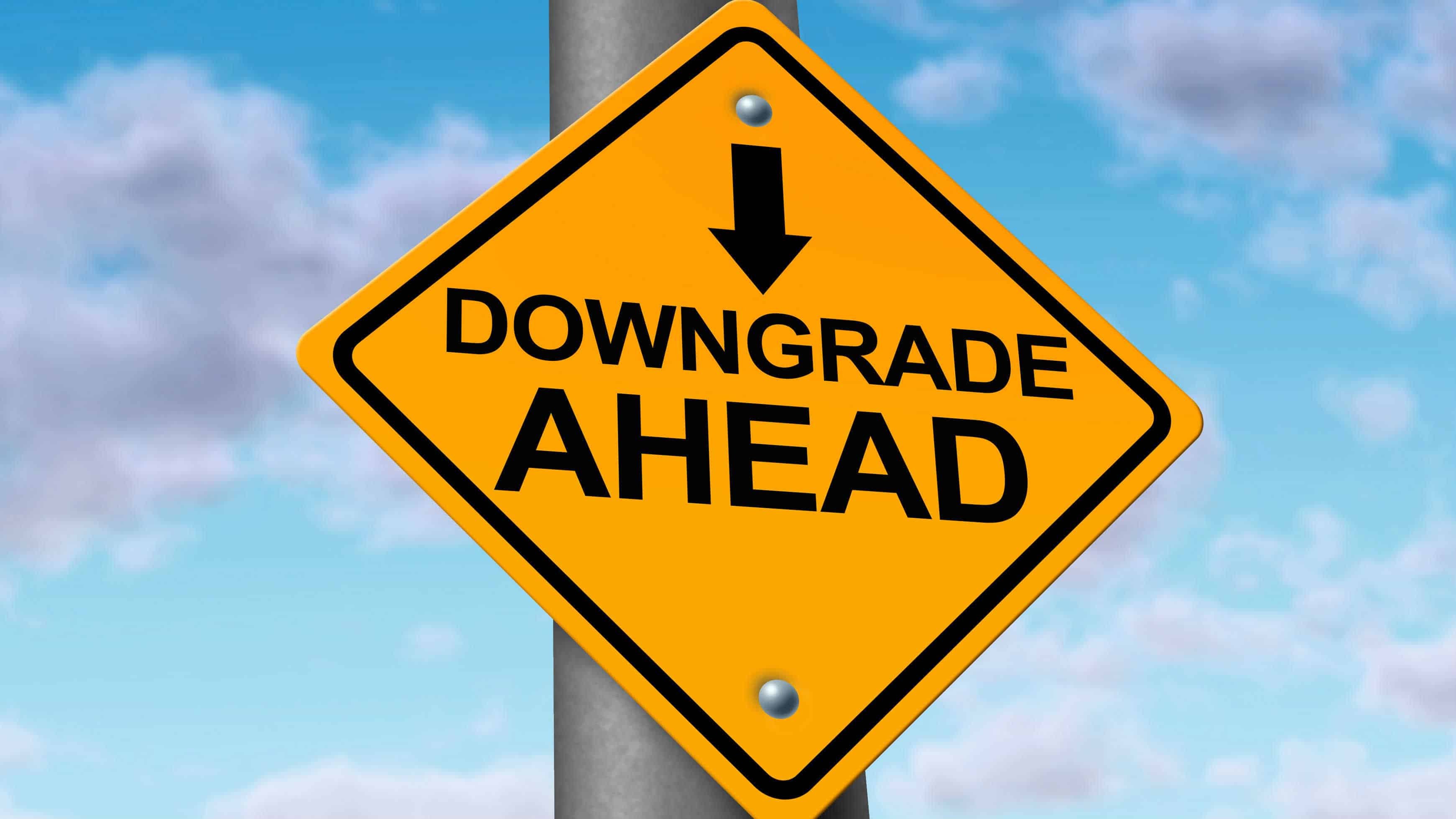 Fortescue share price Downgrade in ASX share price represented by street sign saying downgrade ahead Hub24 share price
