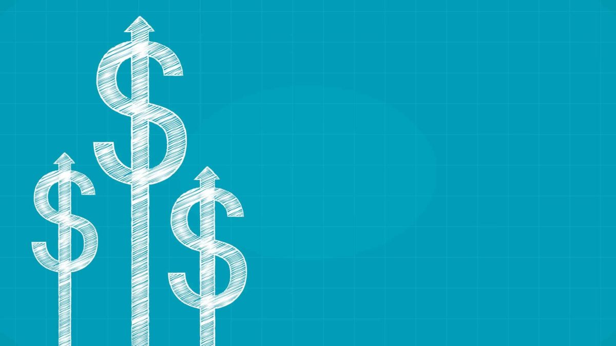 Dollar signs arrows pointing higher