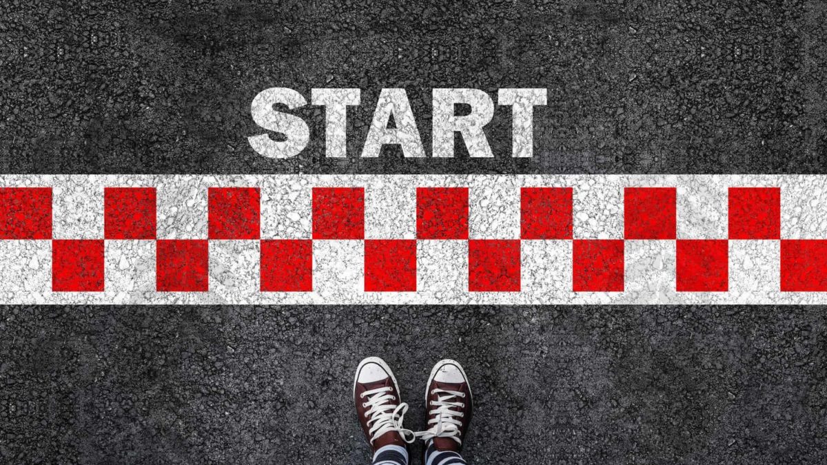 asx 200 open represented by feet standing at the start line