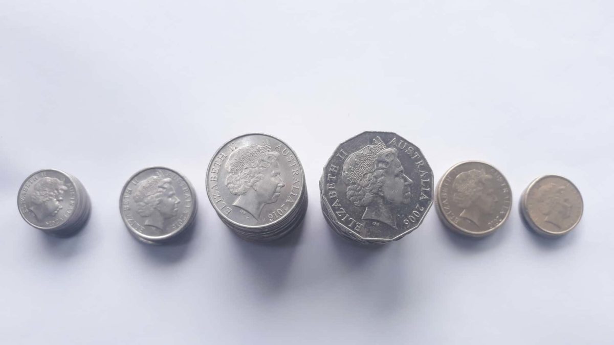 piles of Australian silver coins