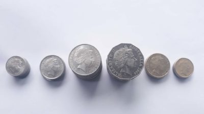 piles of Australian silver coins