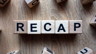 ASX 200 weekly wrap represented by wooden block letters spelling out 'recap