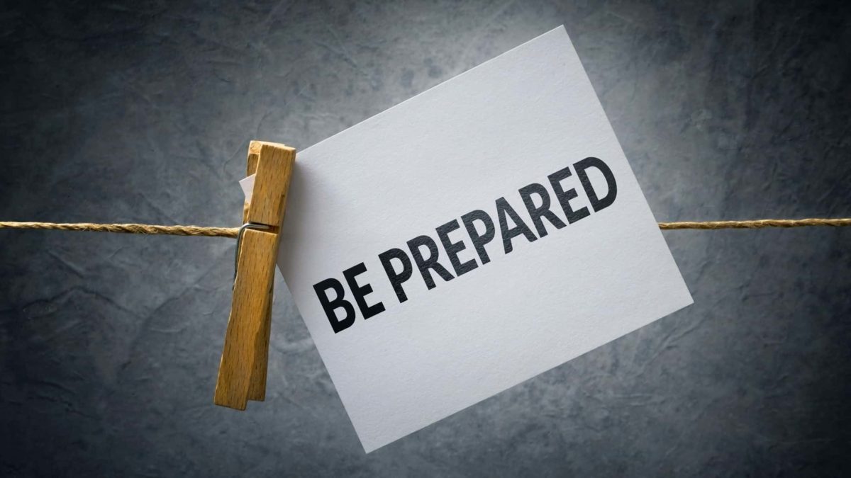 preparing for changing asx share prices represented by 'be prepared' note pegged to a line