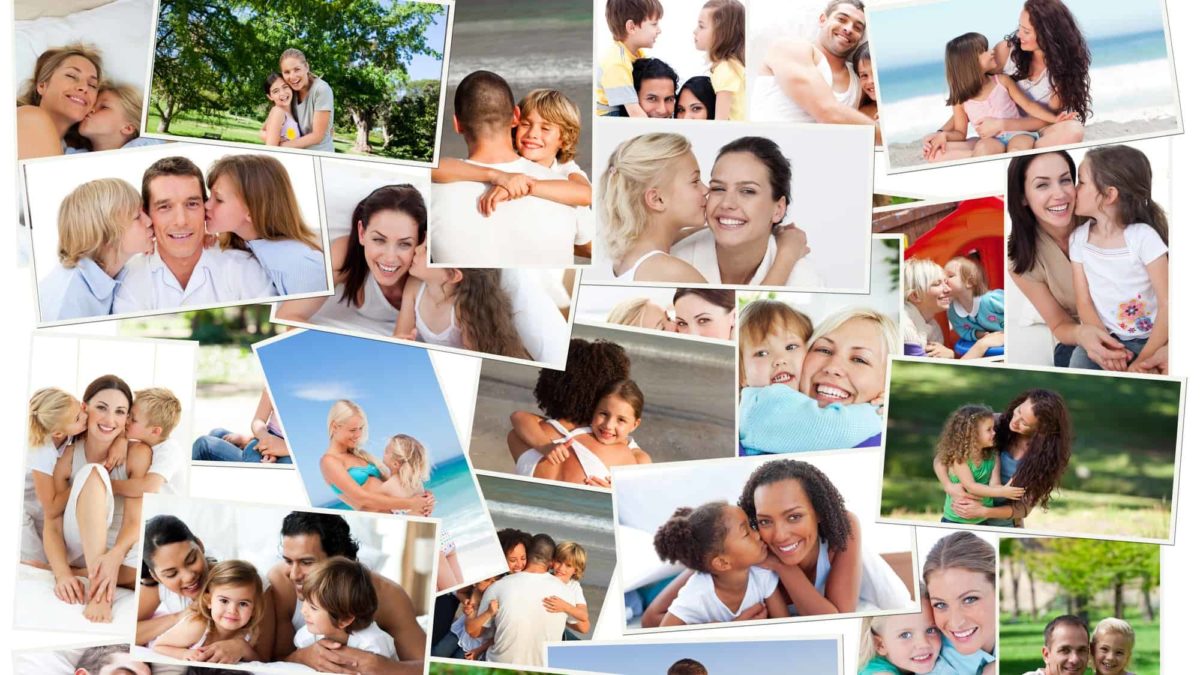 assortment of photos of parents and children