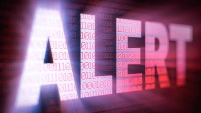 illuminated tech board stating 'alert'