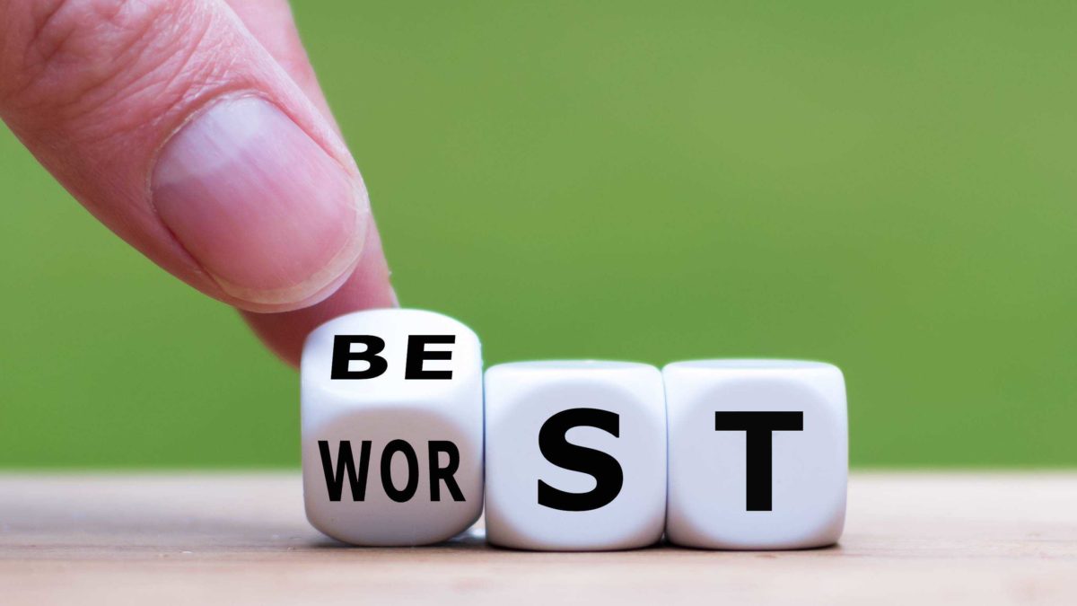 Dice spelling out worst representing worst performing asx shares