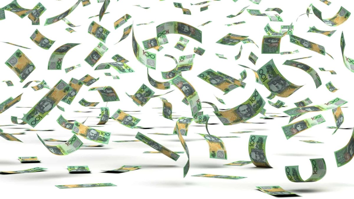 Super profit tax ASX miners one hundred dollar notes floating around representing asx share price growth