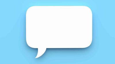 empty white quote bubble against blue background representing important quote regarding asx shares