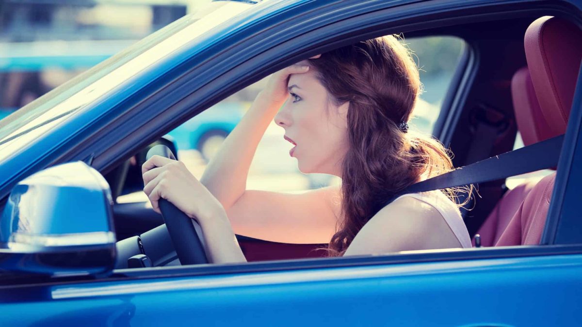 asx share price stall represented by woman in car looking annoyed