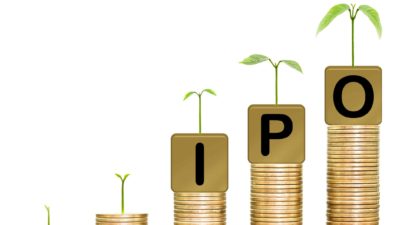 new asx tech share initial public offering represented by growing stacks of coins with blocks on top of them spelling IPO