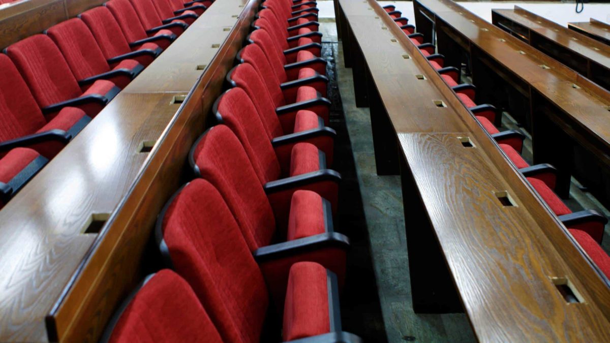 asx 200 shareholder agm room with all seats empty