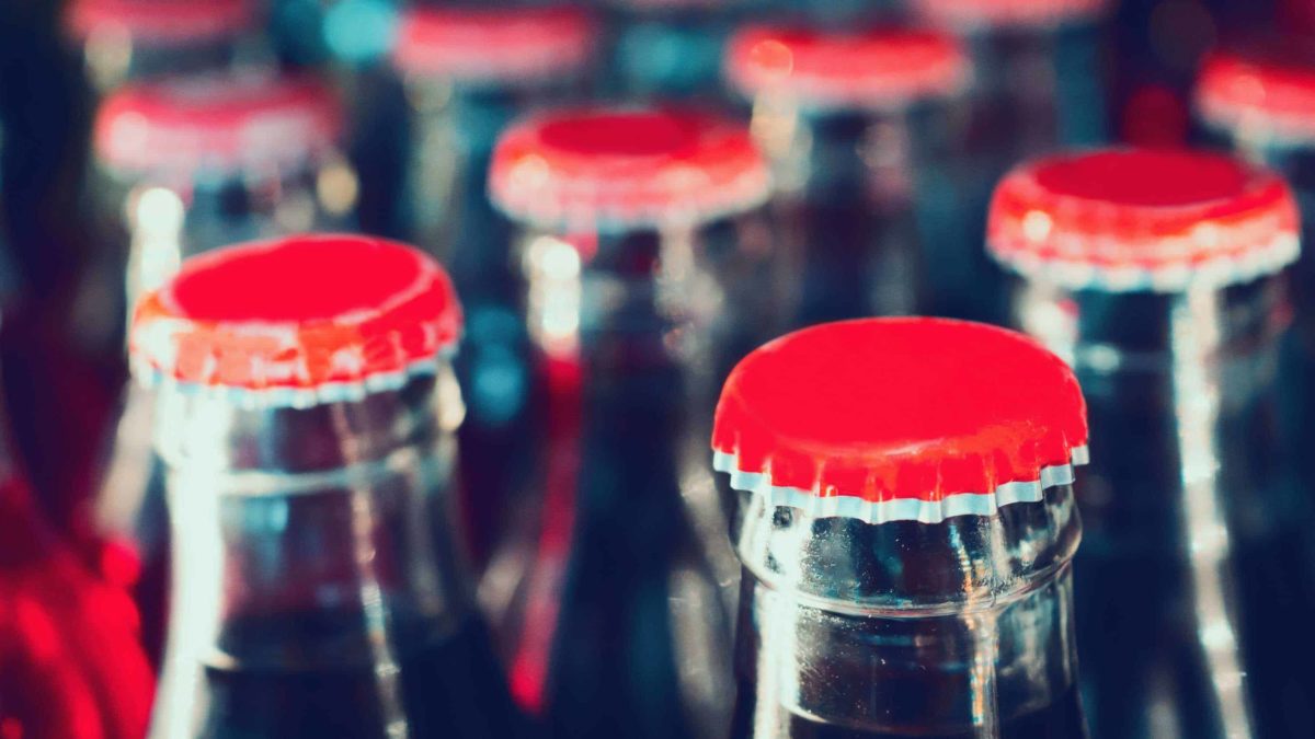 Rows of Coca-Cola bottles