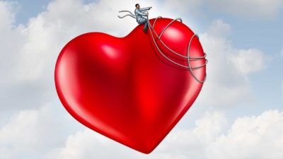 soaring hydrix share price represented by doctor riding on top of heart high up in the clouds