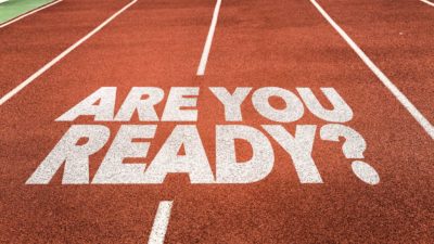 boom in technology shares represented by race track strating line printed with the words 'are you ready'