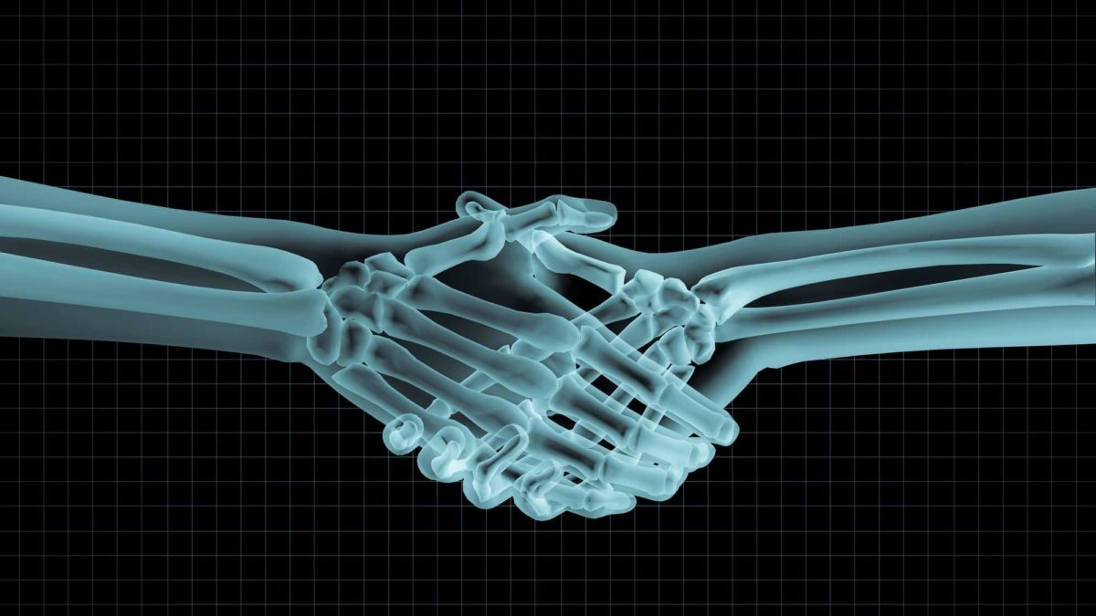 asx medical share price represented by x-ray or people shaking hands