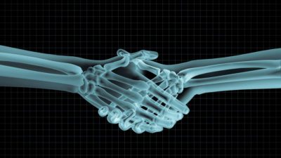 asx medical share price represented by x-ray or people shaking hands