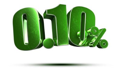 RBA interest rate represented by big green digits 0.10 percent