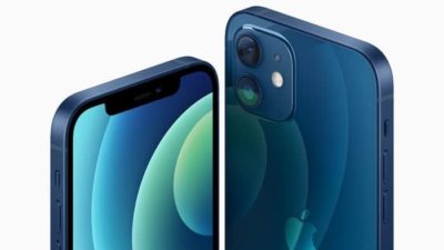 apple stock represented by two apple iphones