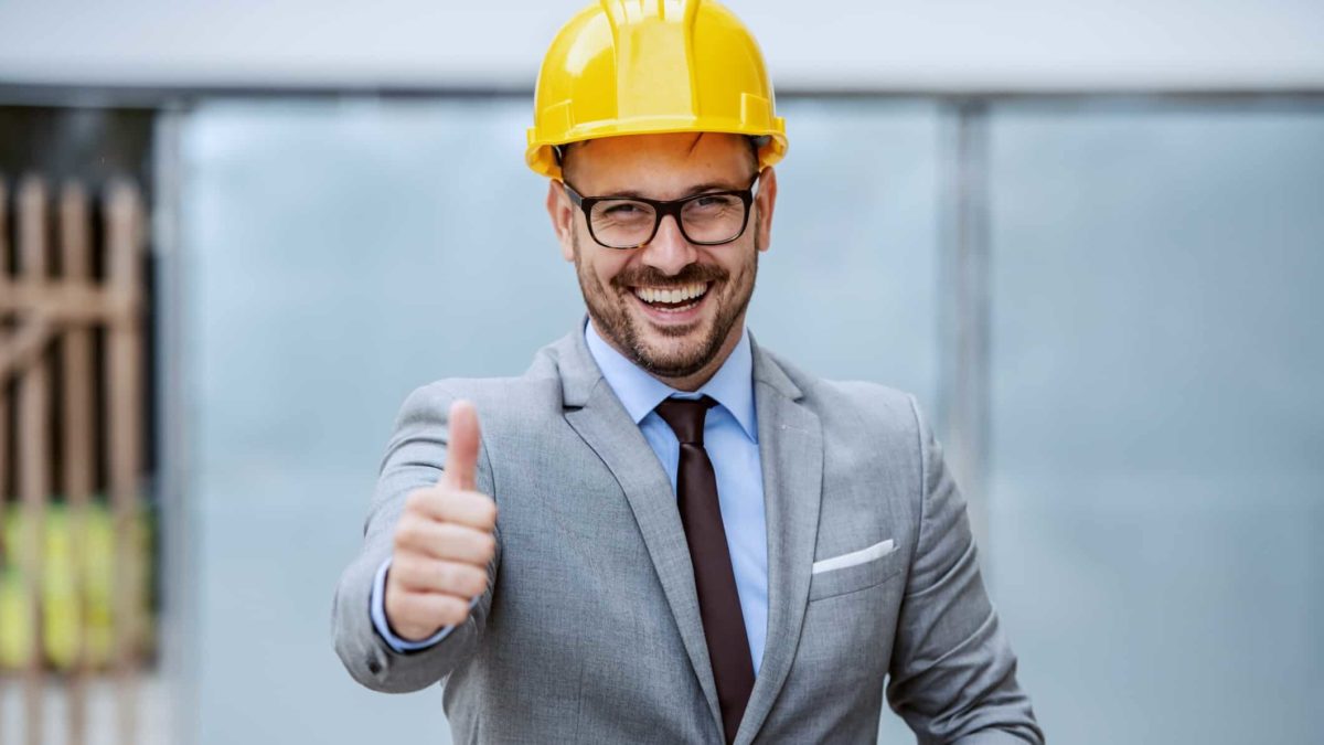 CSR share price rising asx share price represented my man in hard hat giving thumbs up