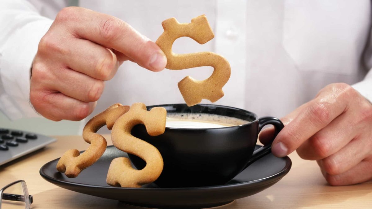 Coffee Cookie Dollar signs and dividends
