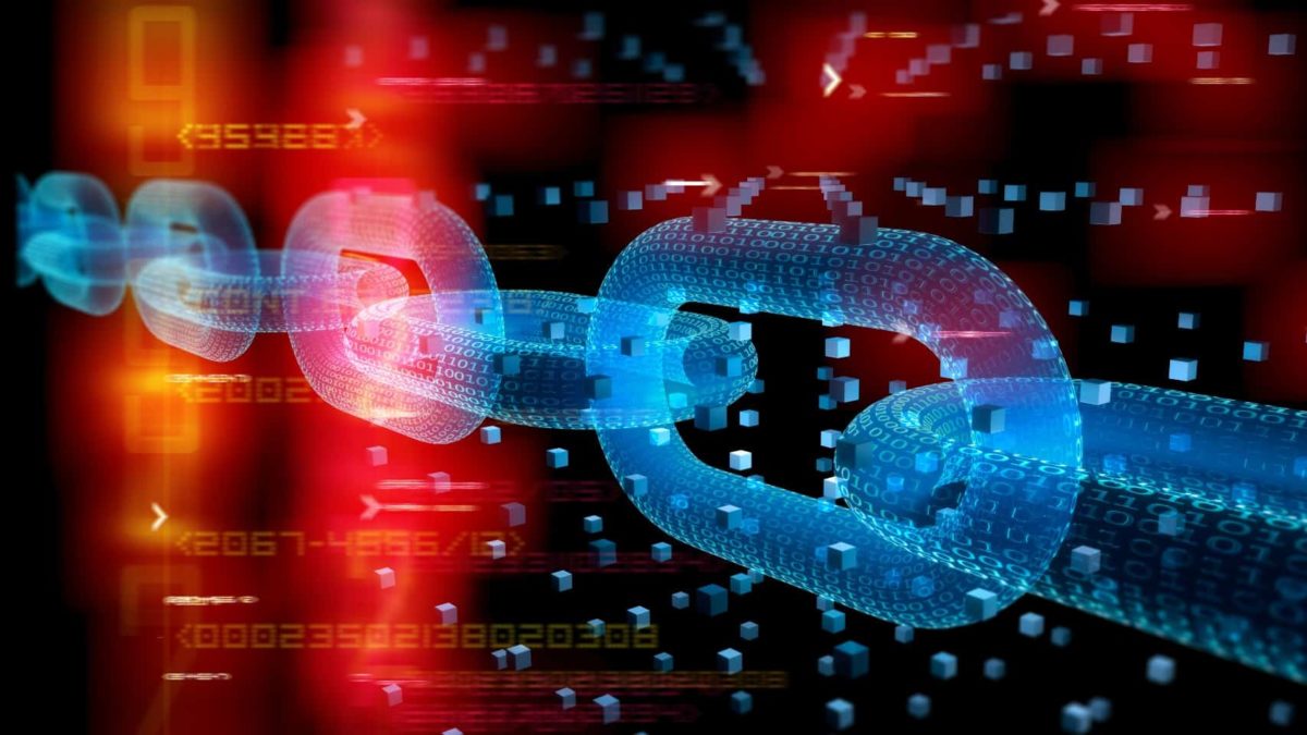 Graphic image depicting blockchain technology