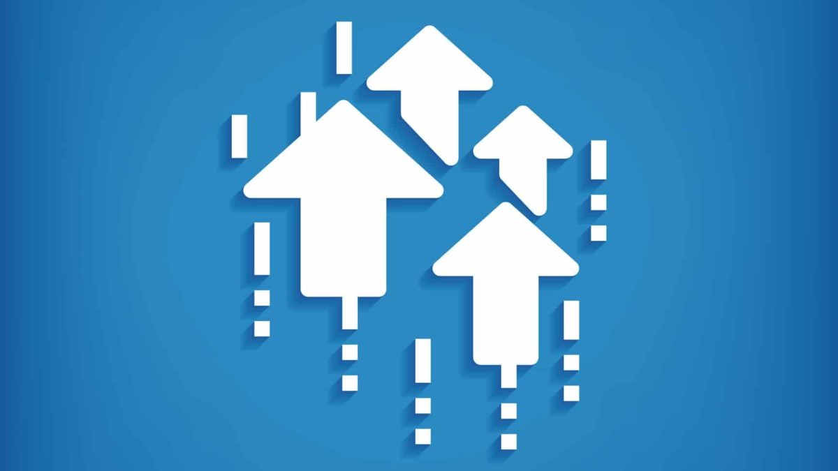 white arrows symbolising growth