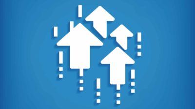 white arrows symbolising growth