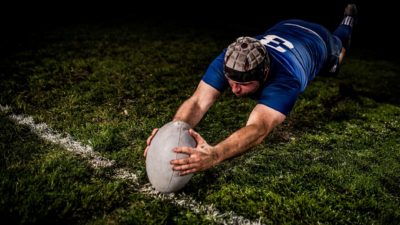 rugby player scores touchdown