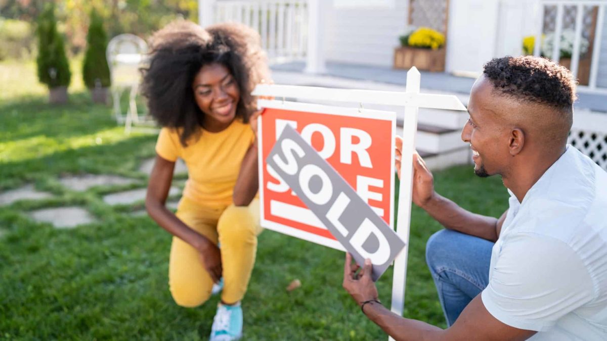 young couple buying a house