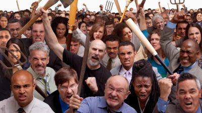 angry protest group, protesters, residents group