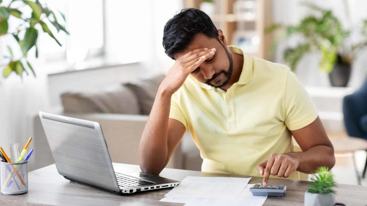 unhappy investor, sad investor, nervous investor, financial stress, unhappy work from home