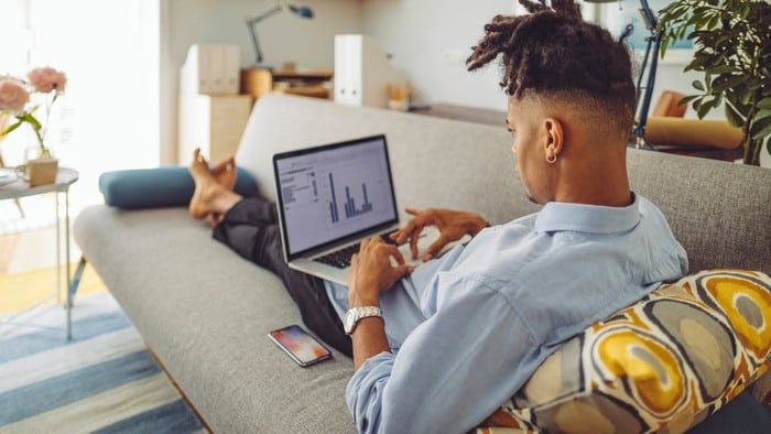 man analysing stock market