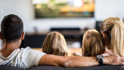 Family watching Netflix.