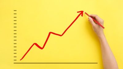 Rising share price chart.