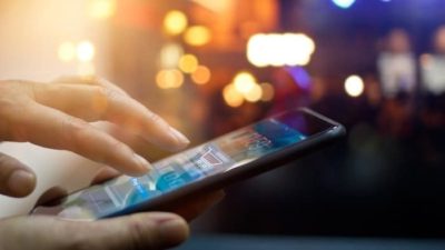 Person buying from Amazon through their smartphone.