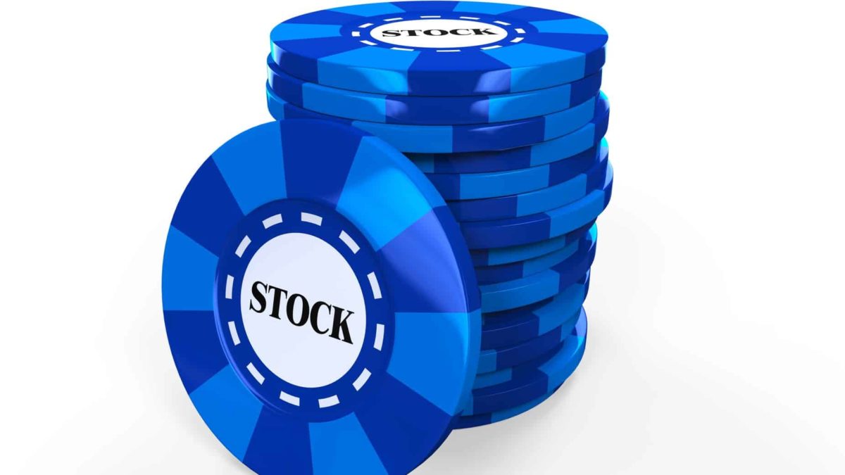 Blue chips with stock written on them.